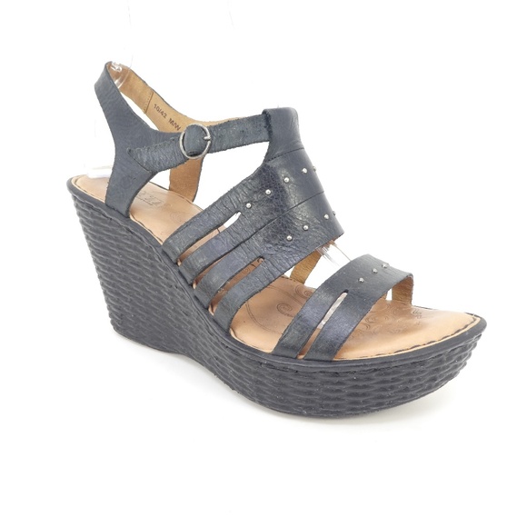 born boulder leather cork wedge
